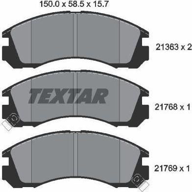 TEXTAR Колодки передние MITSUBISHI Outlander/Galant/Pajero+PSA C-Crosser (MB699453, 2136301)