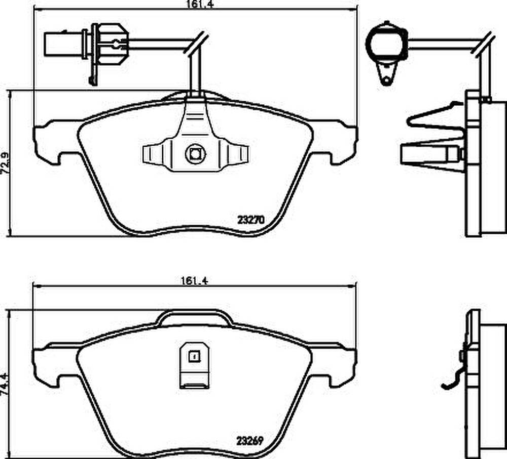 TEXTAR Колодки торм.пер. VW Transporter IV, Sharan, Seat, Ford (2326903)