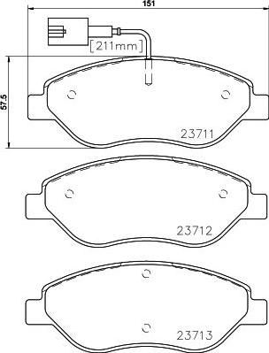 TEXTAR Комплект тормозных колодок, диско (2371102)