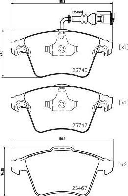 TEXTAR Колодки передние 16`` VW T5 / Multivan (7H0698151, 2374602)