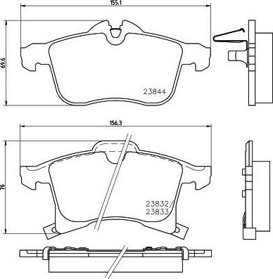 TEXTAR Колодки передние OPEL Ast H/Zaf/Meriva (1605992, 2383201)