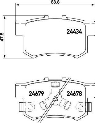 Textar 2443402 комплект тормозных колодок, дисковый тормоз на HONDA ACCORD VIII (CU)