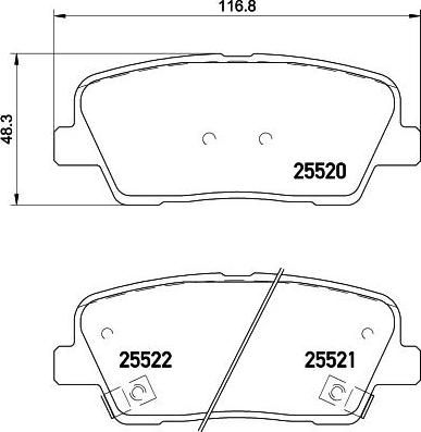 Textar 2552003 комплект тормозных колодок, дисковый тормоз на HYUNDAI GENESIS купе