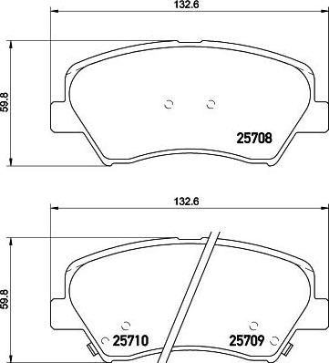 Textar 2570801 комплект тормозных колодок, дисковый тормоз на HYUNDAI i30 (GD)