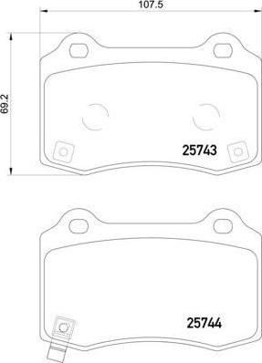 Textar 2574301 комплект тормозных колодок, дисковый тормоз на HYUNDAI GENESIS купе
