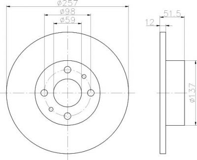 Textar 92034000 тормозной диск на FIAT CROMA (154)