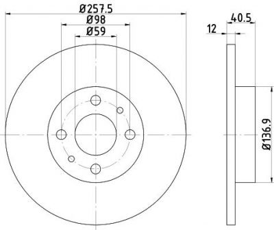 Textar 92041503 тормозной диск на FIAT BRAVA (182)