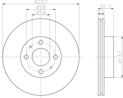 Textar 92044200 тормозной диск на FIAT CROMA (154)