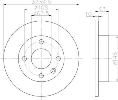 Textar 92050900 тормозной диск на FORD FIESTA фургон (FVD)