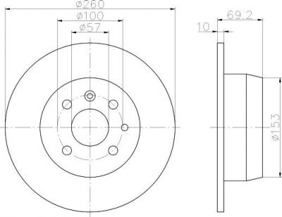 Textar 92057000 тормозной диск на OPEL ASTRA F Наклонная задняя часть (53_, 54_, 58_, 59_)