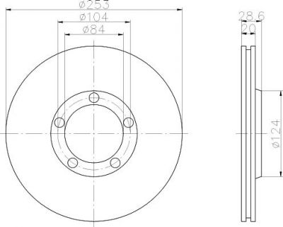 Textar 92093700 тормозной диск на HYUNDAI PORTER пикап