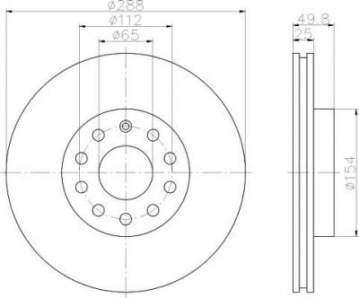 TEXTAR Диск торм. AUDI/VW/SKODA GOLF 5/OCTAVIA/PASSAT перед. вент. 1 шт (min 2 шт) (92120803)