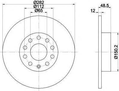 TEXTAR Диск торм.зад. Audi A3 (8P1) 03> (92140803)