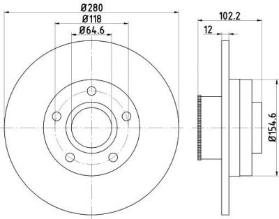 Textar 92153703 тормозной диск на OPEL VIVARO фургон (F7)