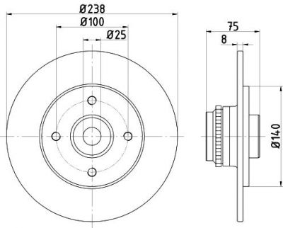 Textar 92242100 тормозной диск на RENAULT 19 I Chamade (L53_)