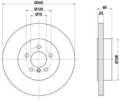 TEXTAR Диск торм. F01/F07/F10/F12/F13 08> 345X24 задний 1 шт (m (92253903)