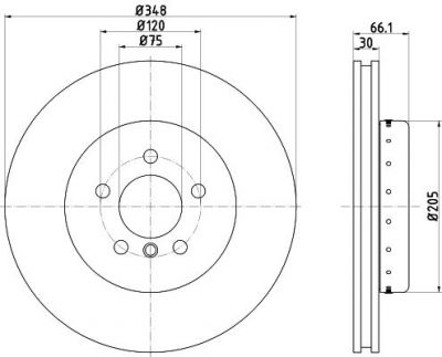 Textar 92265725 тормозной диск на 5 (F10, F18)