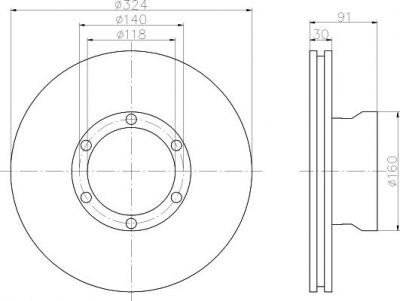 Textar 93087600 тормозной диск на MERCEDES-BENZ T2/LN1 фургон/универсал