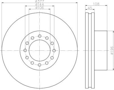 Textar 93191200 тормозной диск на MAN TGA