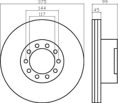 Textar 93192400 тормозной диск на RENAULT TRUCKS Midlum