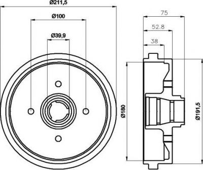 Textar 94006600 тормозной барабан на VW POLO CLASSIC (6KV2)