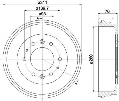 Textar 94035500 тормозной барабан на MAZDA E-SERIE автобус (SR1)