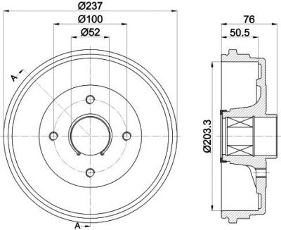 Textar 94041400 тормозной барабан на RENAULT CLIO III (BR0/1, CR0/1)