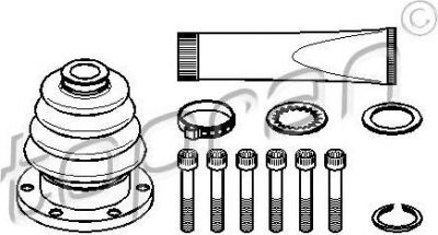 Topran 102 624 комплект пылника, приводной вал на VW POLO купе (86C, 80)