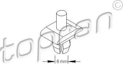 Topran 102 662 зажим, молдинг / защитная накладка на VW TRANSPORTER III c бортовой платформой/ходовая часть