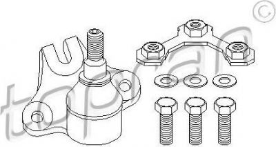 Topran 103 035 несущий / направляющий шарнир на VW GOLF III (1H1)