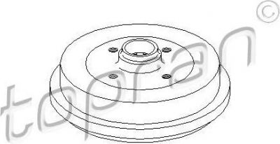 Topran 103 058 тормозной барабан на VW POLO CLASSIC (6KV2)