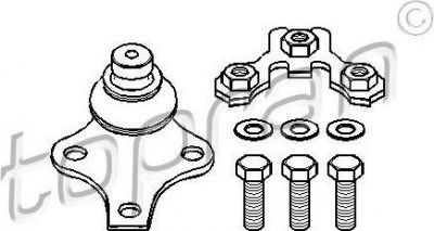 Topran 103 476 несущий / направляющий шарнир на VW GOLF III (1H1)