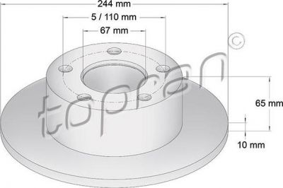 Topran 103 757 тормозной диск на VW PASSAT Variant (3B6)