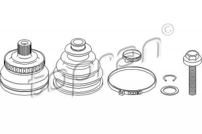 Topran 104 335 шарнирный комплект, приводной вал на AUDI 80 Avant (8C, B4)