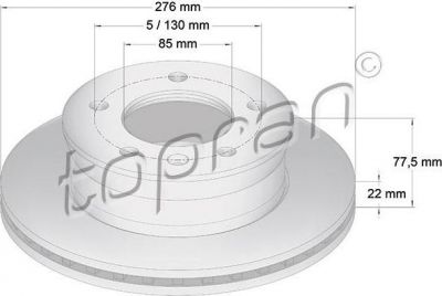 Topran 107 687 тормозной диск на MERCEDES-BENZ SPRINTER 4-t фургон (904)