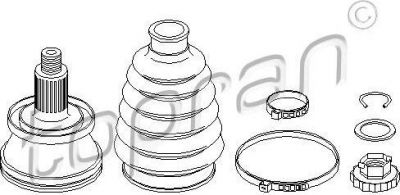 Topran 109 403 шарнирный комплект, приводной вал на SKODA ROOMSTER Praktik (5J)