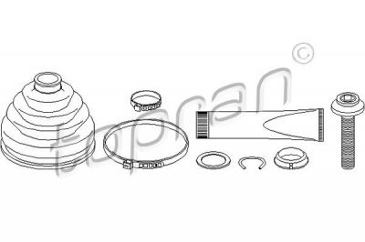 Topran 109 408 комплект пылника, приводной вал на SKODA SUPERB (3U4)