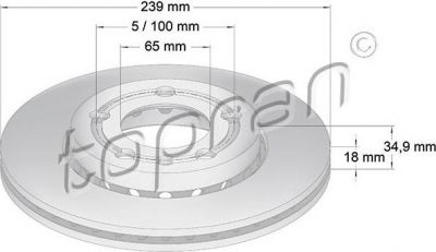 Topran 109 522 тормозной диск на SKODA FABIA Combi