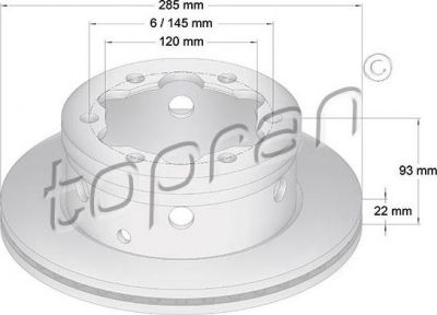 Topran 110 439 тормозной диск на MERCEDES-BENZ SPRINTER 4-t фургон (904)