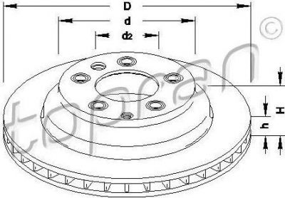 Topran 111 290 тормозной диск на VW TOUAREG (7P5)