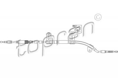Topran 112 151 трос, тормозной механизм рабочей тормозной системы на AUDI A6 Avant (4B5, C5)