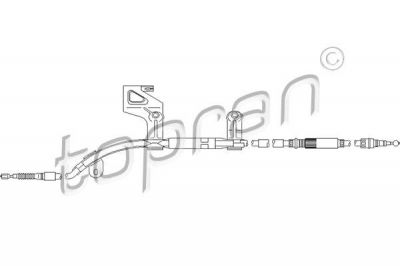 Topran 112 154 трос, тормозной механизм рабочей тормозной системы на AUDI A6 Avant (4B5, C5)