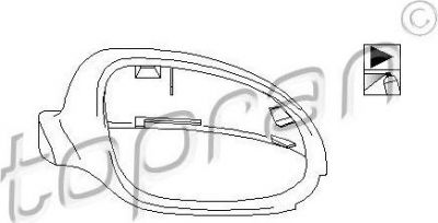 Topran 112 187 покрытие, внешнее зеркало на VW PASSAT Variant (3B6)