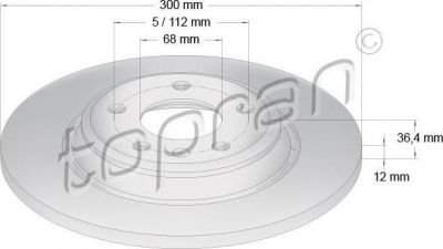 Topran 113 011 тормозной диск на AUDI Q5 (8R)
