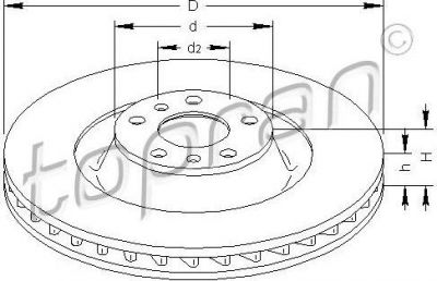 Topran 113 256 тормозной диск на AUDI A8 (4E_)