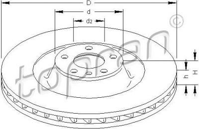 Topran 113 257 тормозной диск на AUDI A8 (4E_)