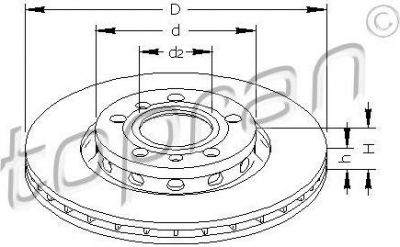 Topran 113 259 тормозной диск на AUDI A8 (4E_)