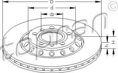 Topran 113 260 тормозной диск на AUDI A8 (4E_)