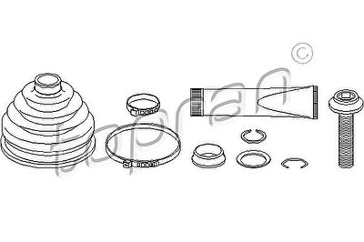 Topran 113 349 комплект пылника, приводной вал на VW PASSAT Variant (3B6)