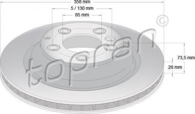 Topran 114 562 тормозной диск на AUDI Q7 (4L)